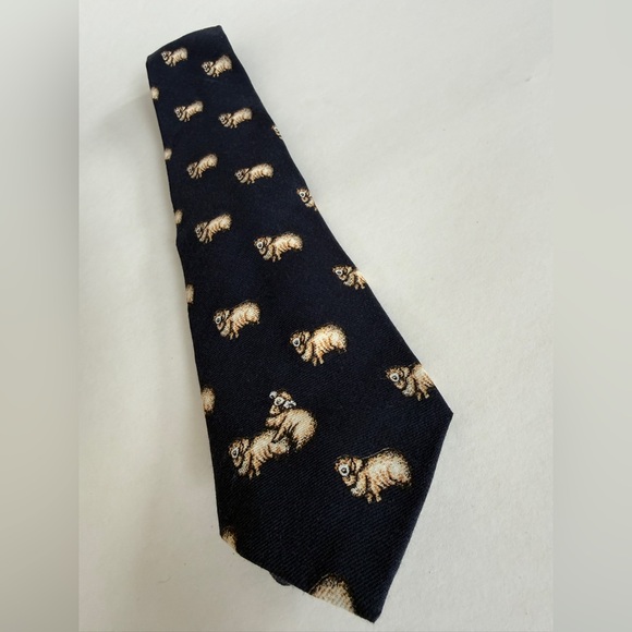 Unique Woolaby Necktie Pure Wool, Made in Australia Novelty Design Rams Sheep - Picture 2 of 9